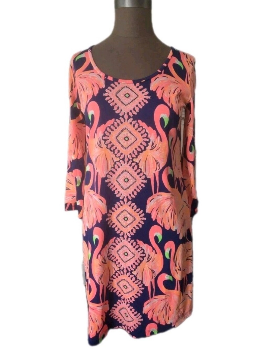 Lilly Pulitzer Beacon Gimme Some Leg Shift Dress Flamingos Multicolor Small NWOT